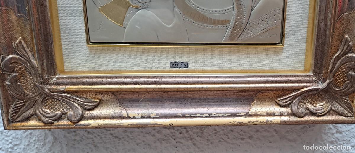 Antig&uuml;edades: Icono virgen con ni&ntilde;o, plata de ley - Foto 3