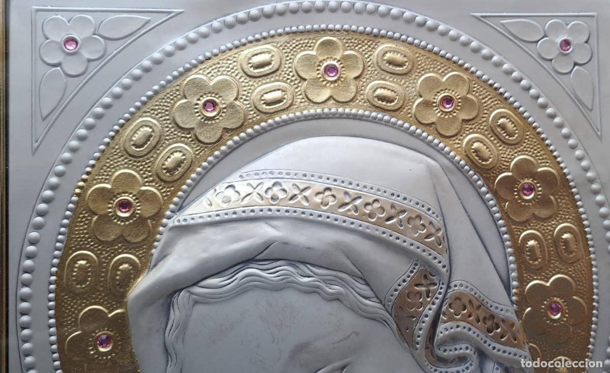Antig&uuml;edades: Icono virgen con ni&ntilde;o, plata de ley - Foto 7