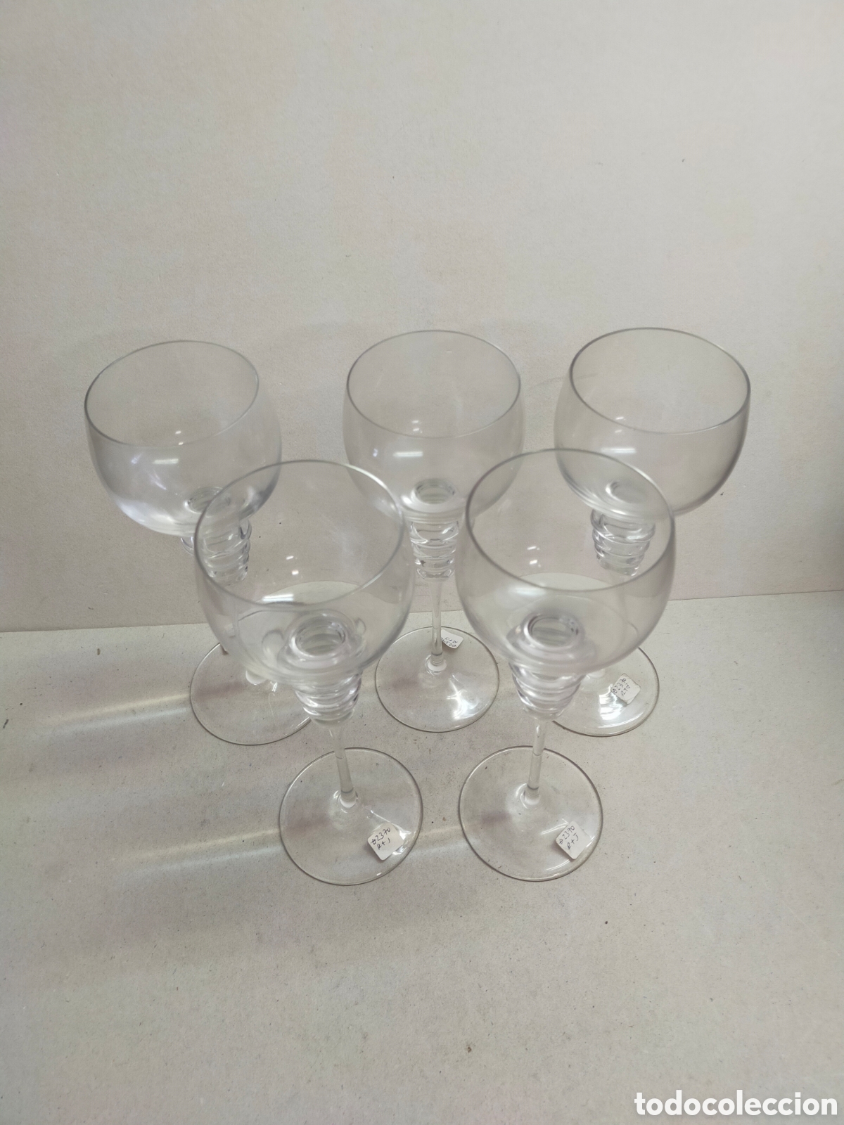 Antig&uuml;edades: 5 COPAS DE CRISTAL 23 CM. - Foto 3