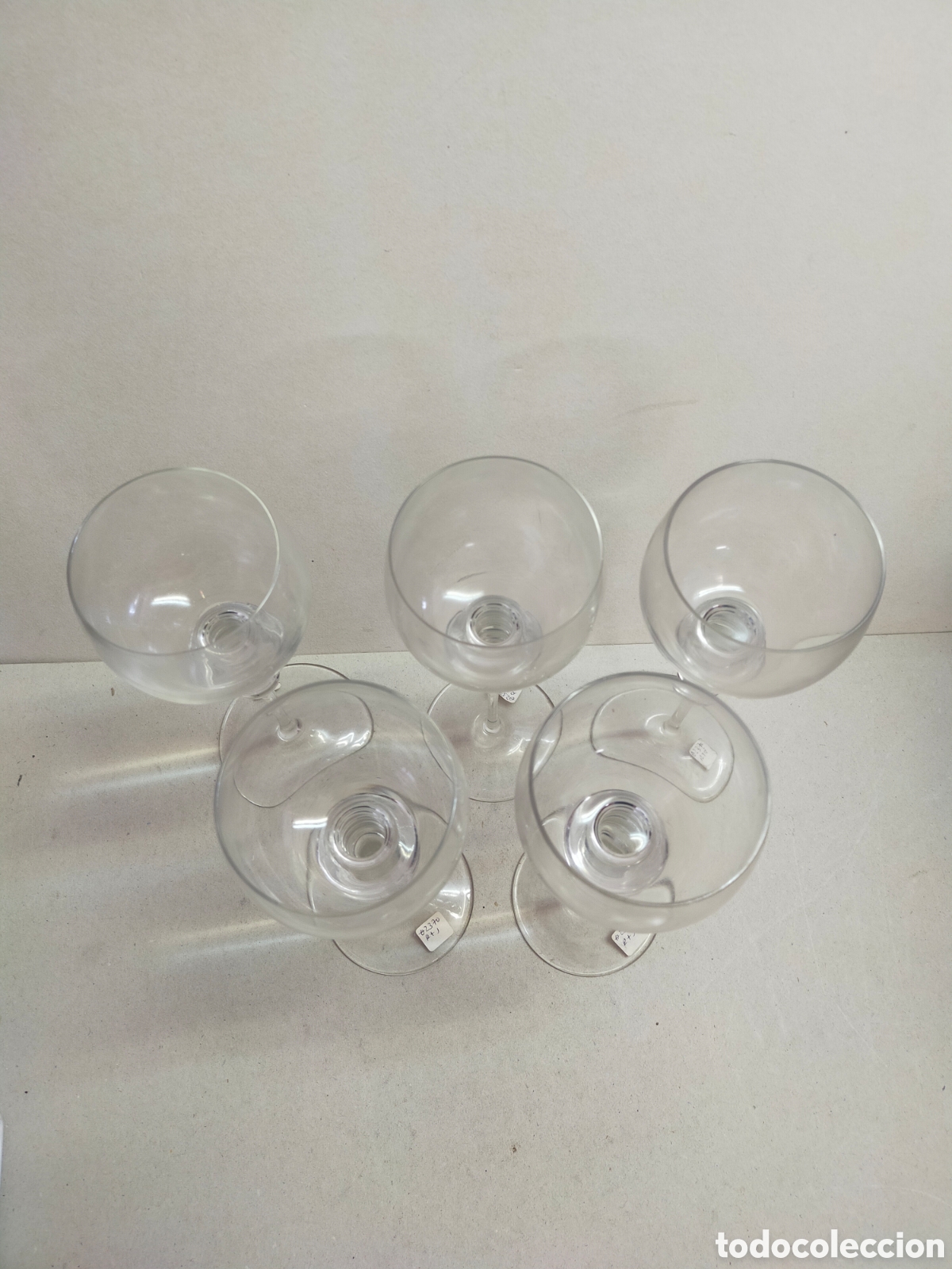 Antig&uuml;edades: 5 COPAS DE CRISTAL 23 CM. - Foto 4