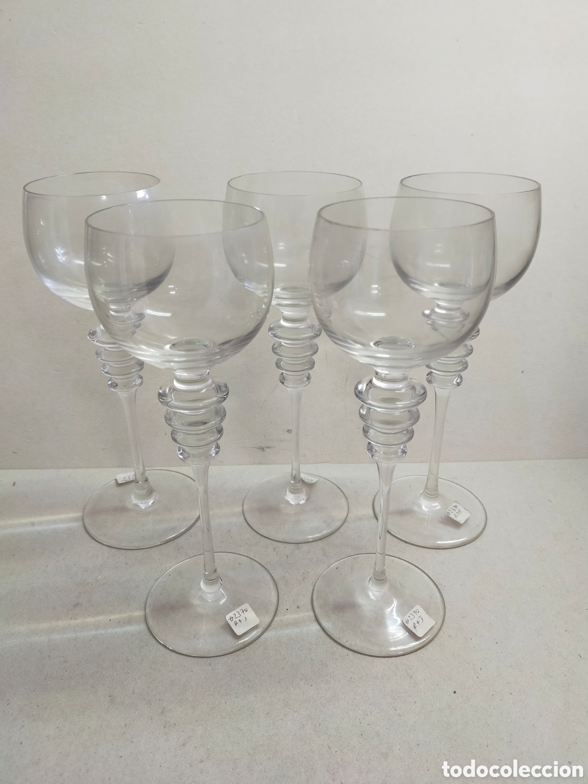 Antig&uuml;edades: 5 COPAS DE CRISTAL 23 CM. - Foto 1