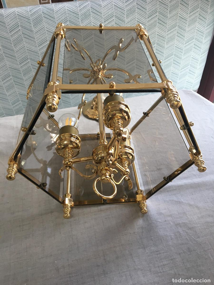 Antig&uuml;edades: Lampara de cristal exagonal - Foto 2