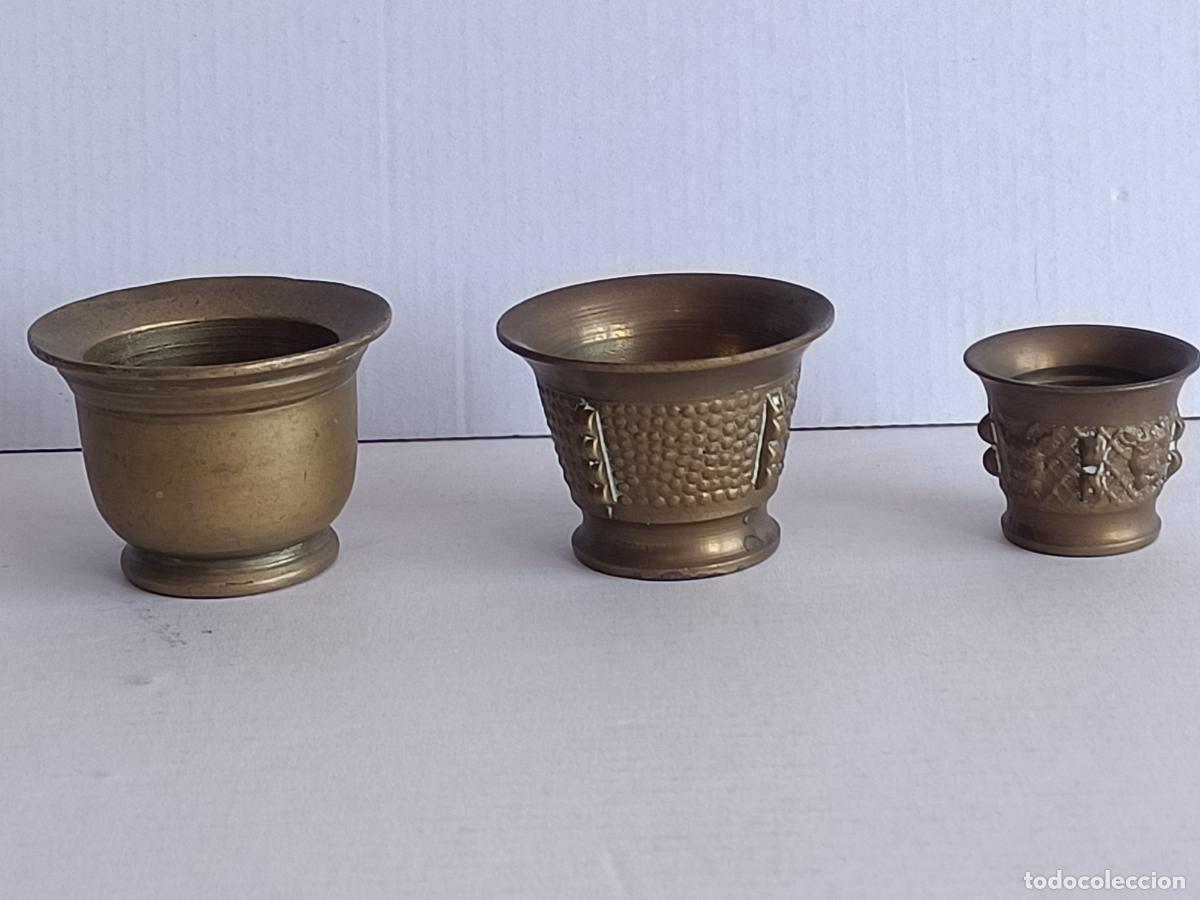 Antig&uuml;edades: 3 MORTEROS DE BRONCE PEQUE&Ntilde;OS - Foto 3