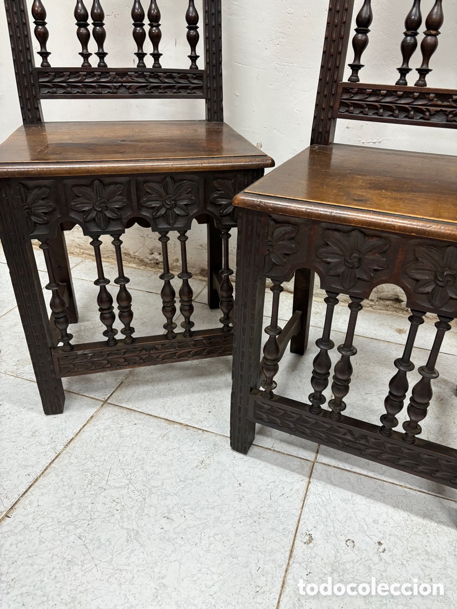 Antig&uuml;edades: Pareja de sillas CASTELLANAS - Foto 3