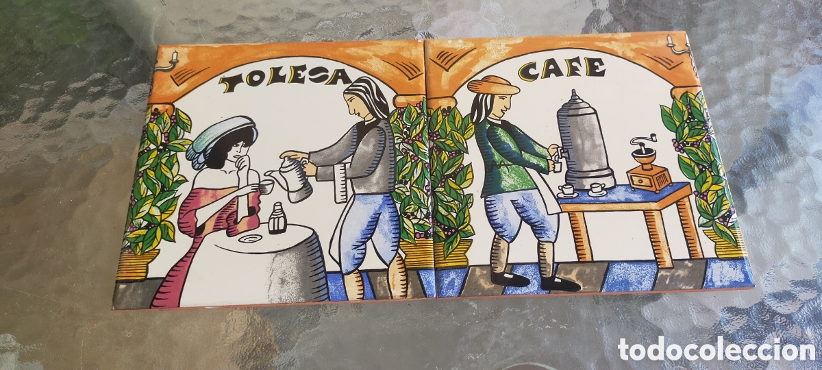 Antig&uuml;edades: 2 baldosas caf&eacute;s Tolesa - Foto 1