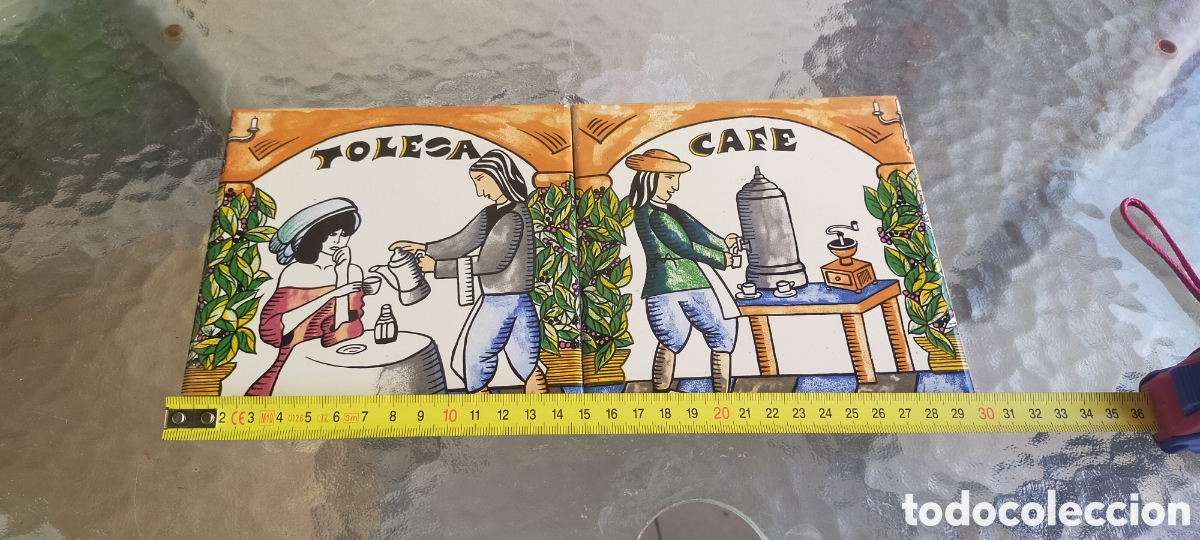 Antig&uuml;edades: 2 baldosas caf&eacute;s Tolesa - Foto 4