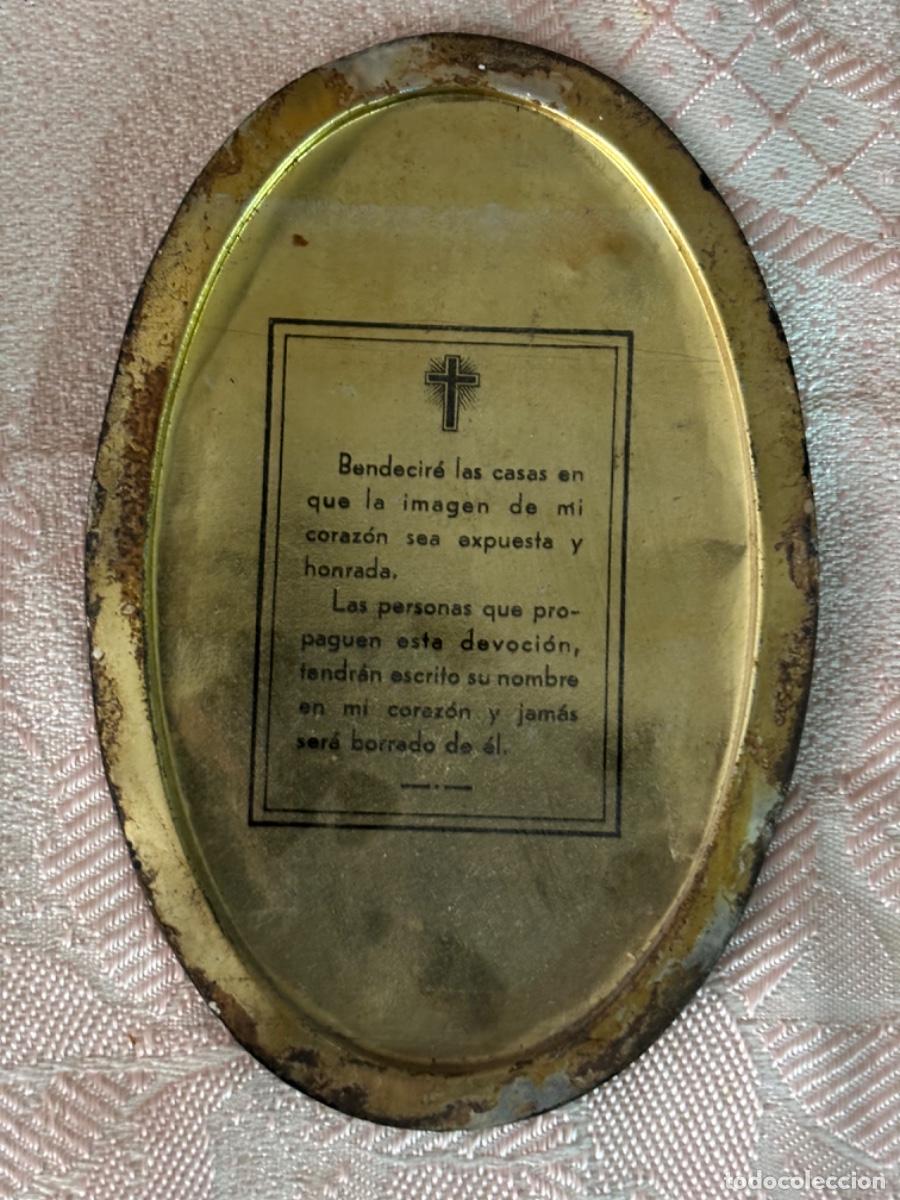 Antig&uuml;edades: Placa chapa puerta Sagrado Coraz&oacute;n - Foto 3