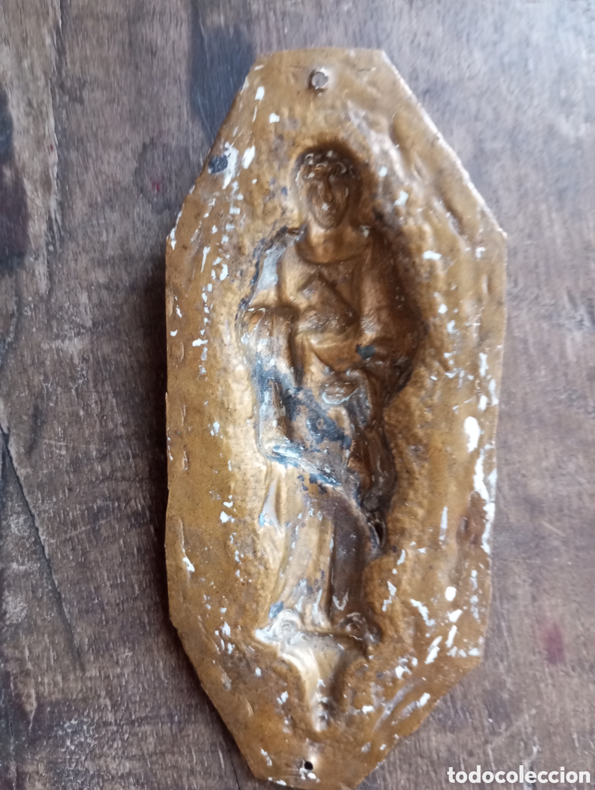 Antig&uuml;edades: Objeto Religioso. Relieve repujado. Siglo XVIII - Foto 8