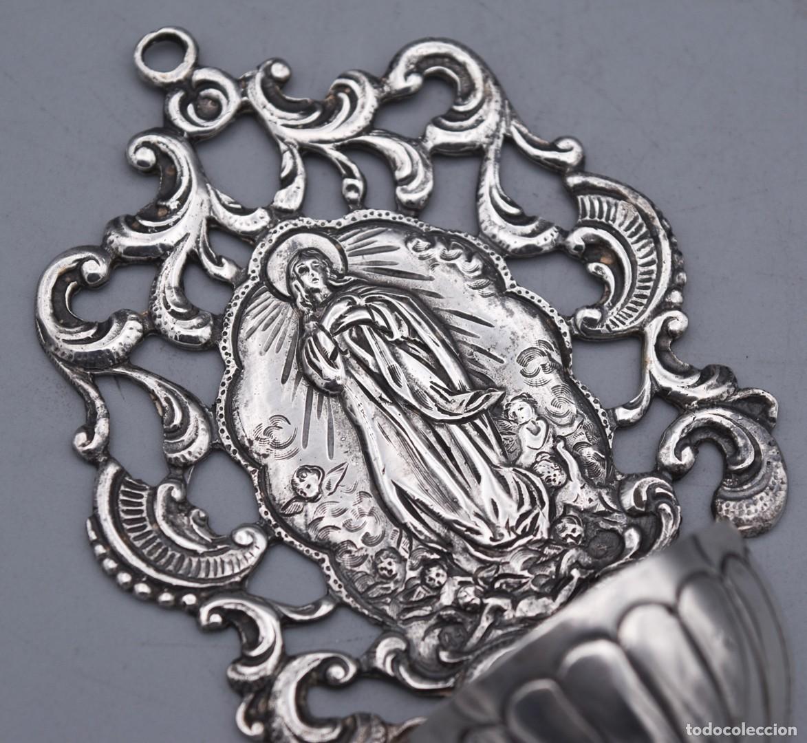 Antig&uuml;edades: Benditera antigua de plata - Foto 4