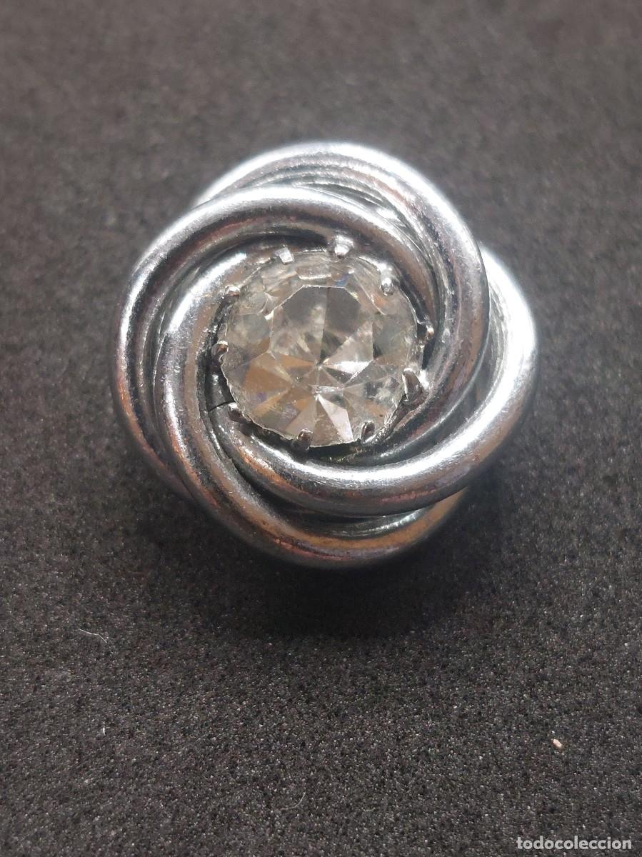 Antig&uuml;edades: BOT&Oacute;N DE METAL Y CRISTAL 17 mm - Foto 1