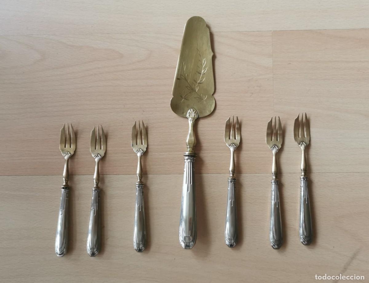 Antig&uuml;edades: ANTIGUOS CUBIERTOS DE POSTRE Y PALA - Foto 1