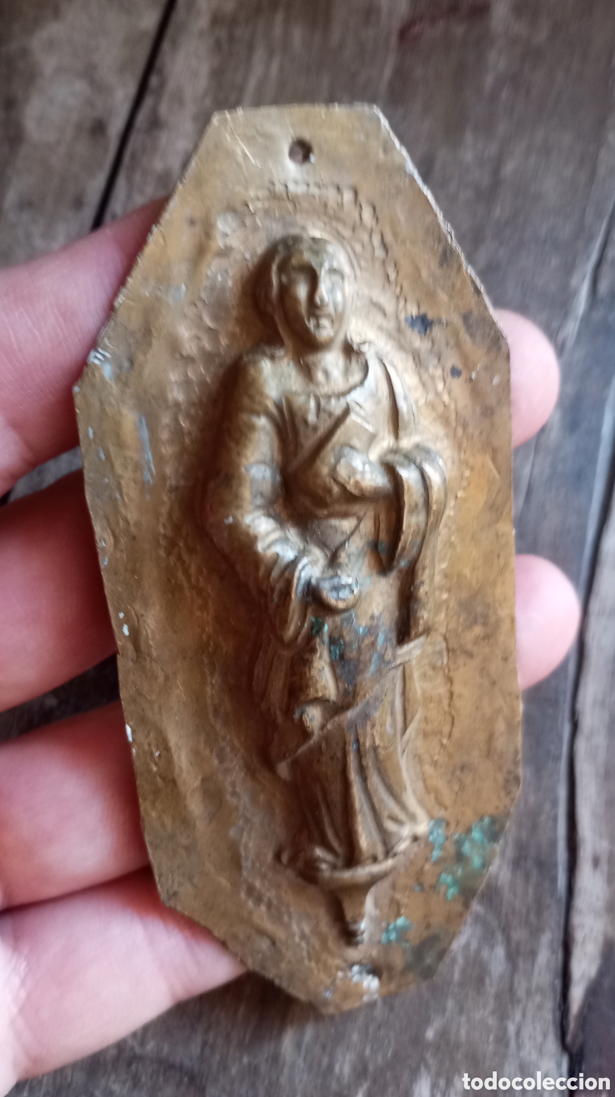 Antig&uuml;edades: Objeto Religioso. Relieve repujado. Siglo XVIII - Foto 4