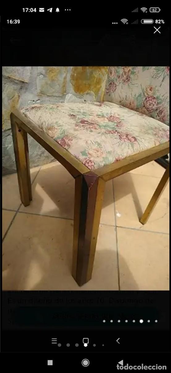 Antig&uuml;edades: 6 sillas de lat&oacute;n doradas con madera - Foto 5