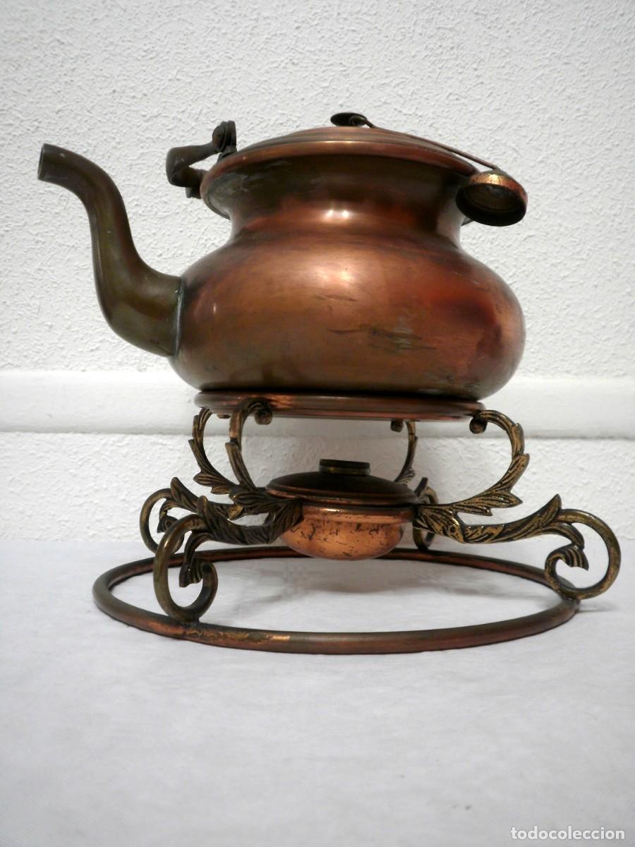Antig&uuml;edades: Tetera de cobre con quemador - Foto 2
