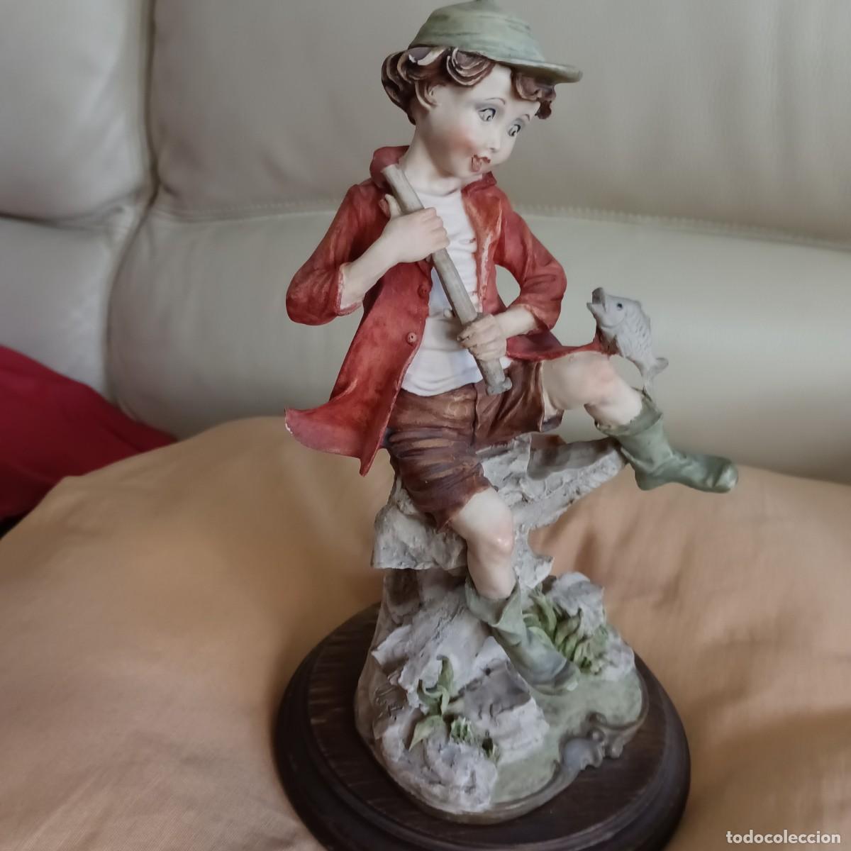 Antig&uuml;edades: CAPODIMONTE NI&Ntilde;O PESCANDO DE GIUSEPPE ARMANI - Foto 2
