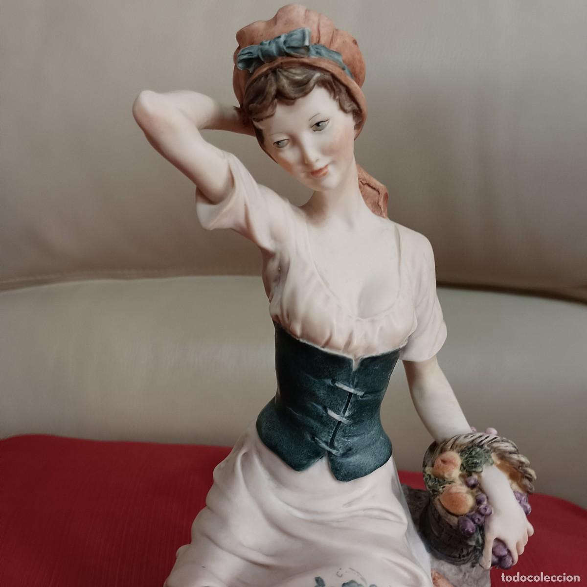 Antig&uuml;edades: CAPODIMONTE DAMA CON CESTO DE FRUTAS DE GIUSEPPE ARMANI - Foto 5