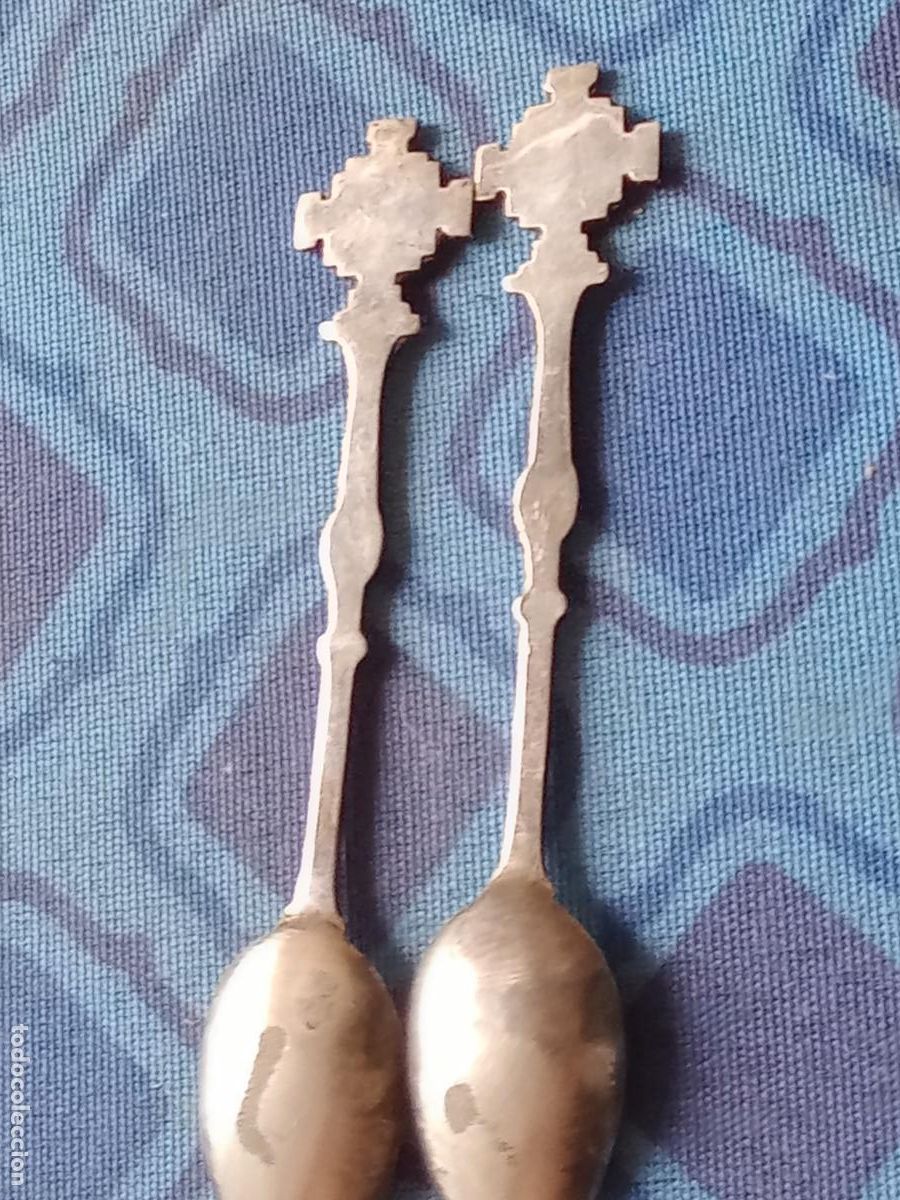 Antig&uuml;edades: Jerusalem: 2 cucharillas. Ba&ntilde;o en plata - Foto 2