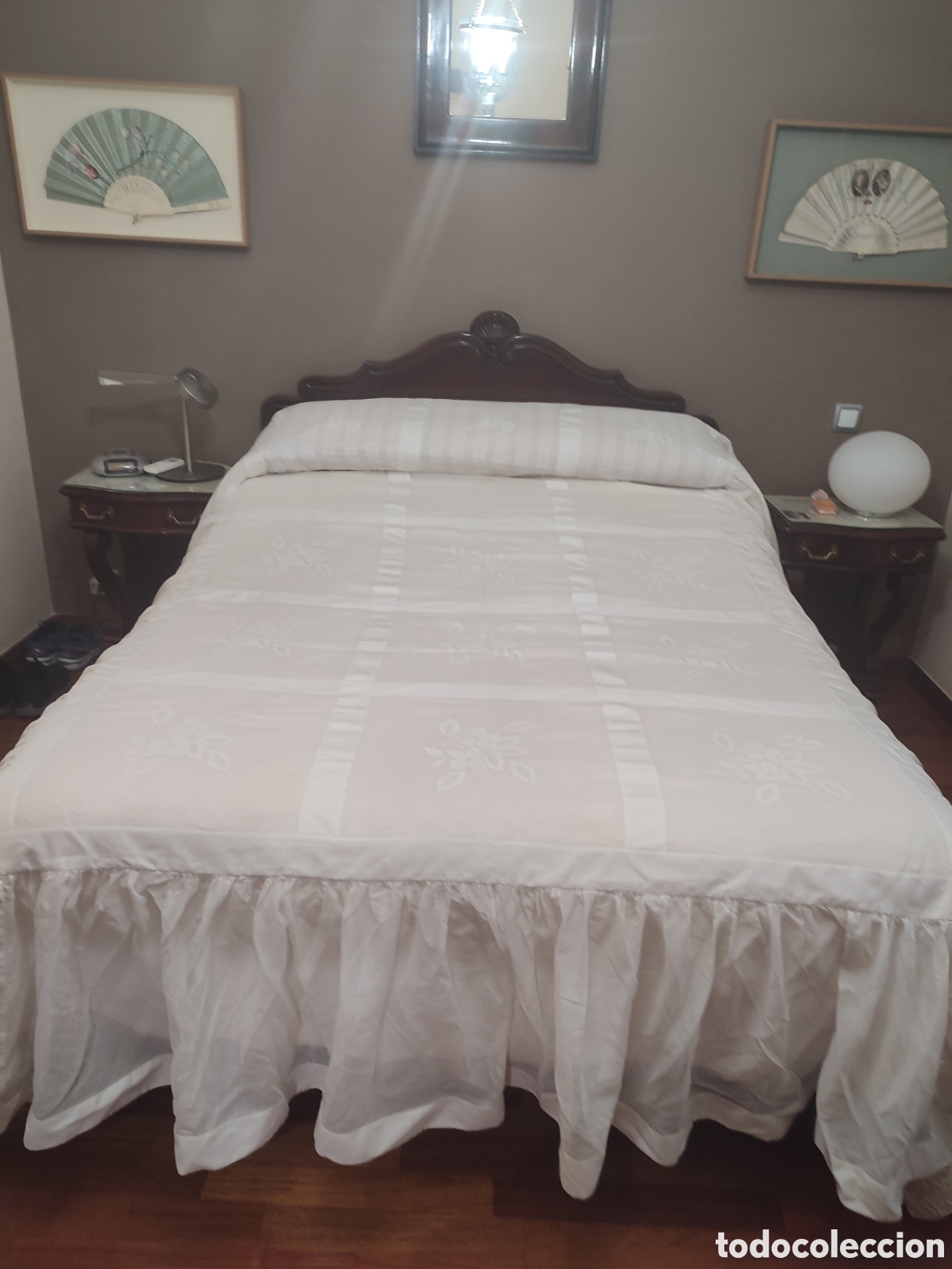 Antig&uuml;edades: Colcha blanca organza - Foto 1