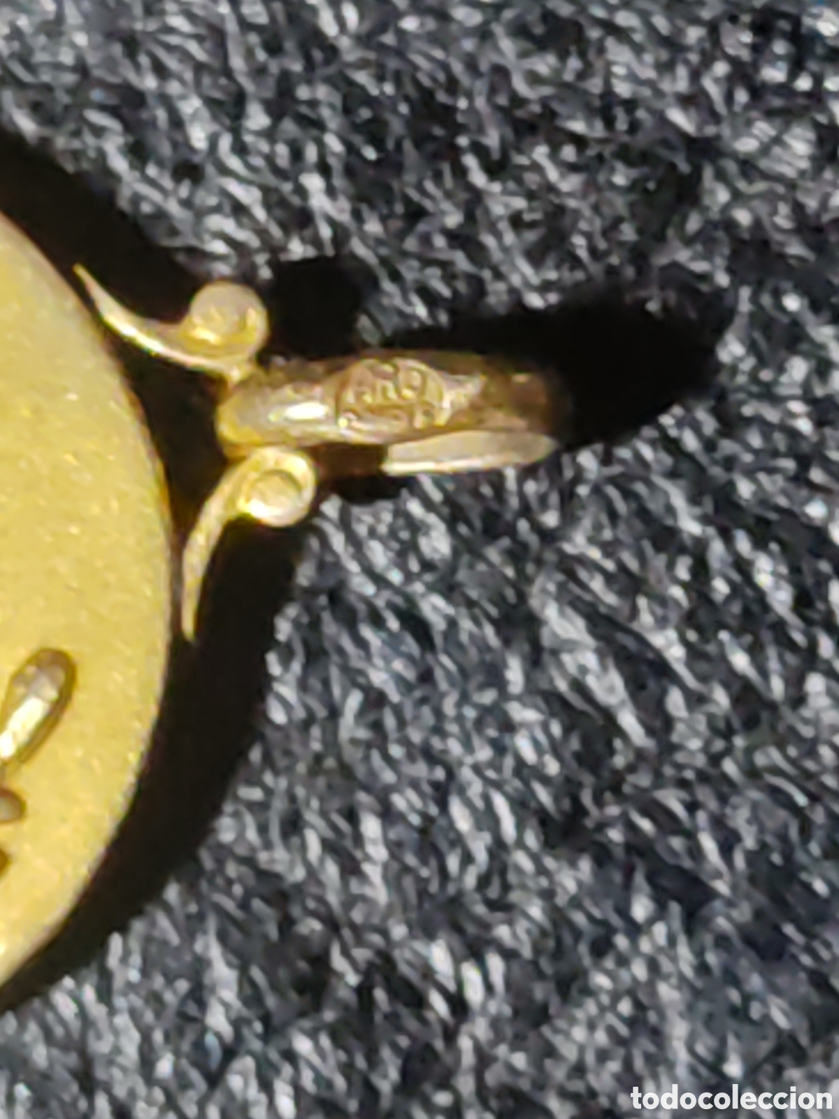 Antig&uuml;edades: Medalla &aacute;ngel,querub&iacute;n chapada en oro,con contraste. - Foto 4