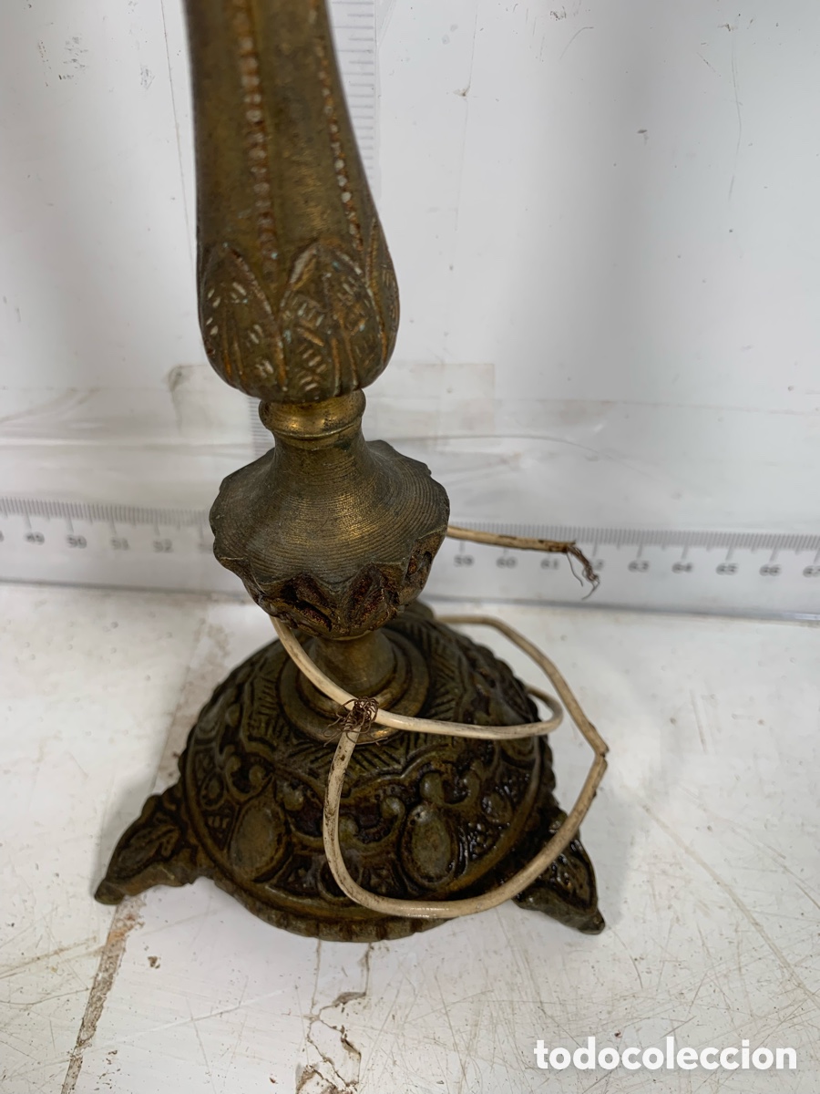 Antig&uuml;edades: 01_pie de l&aacute;mpara de bronce - Foto 3