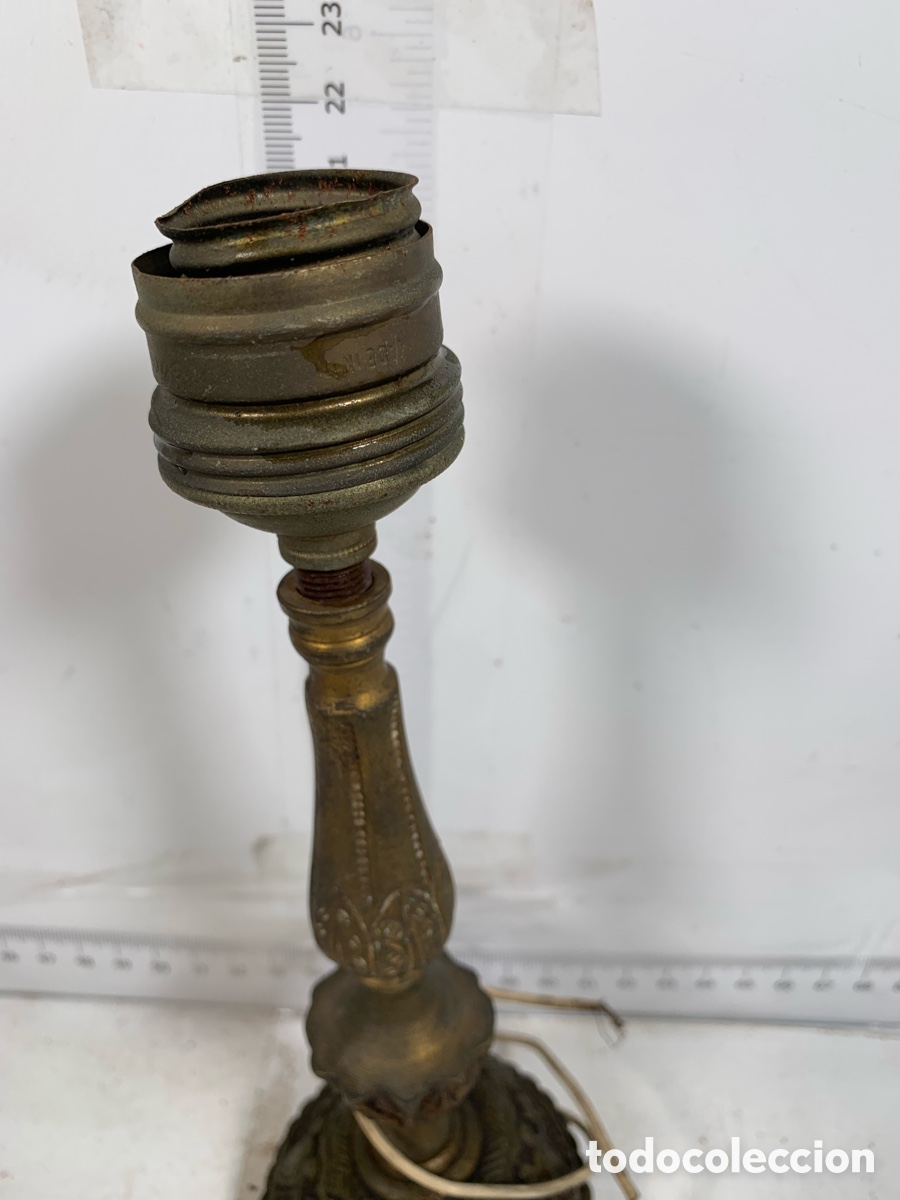 Antig&uuml;edades: 01_pie de l&aacute;mpara de bronce - Foto 4