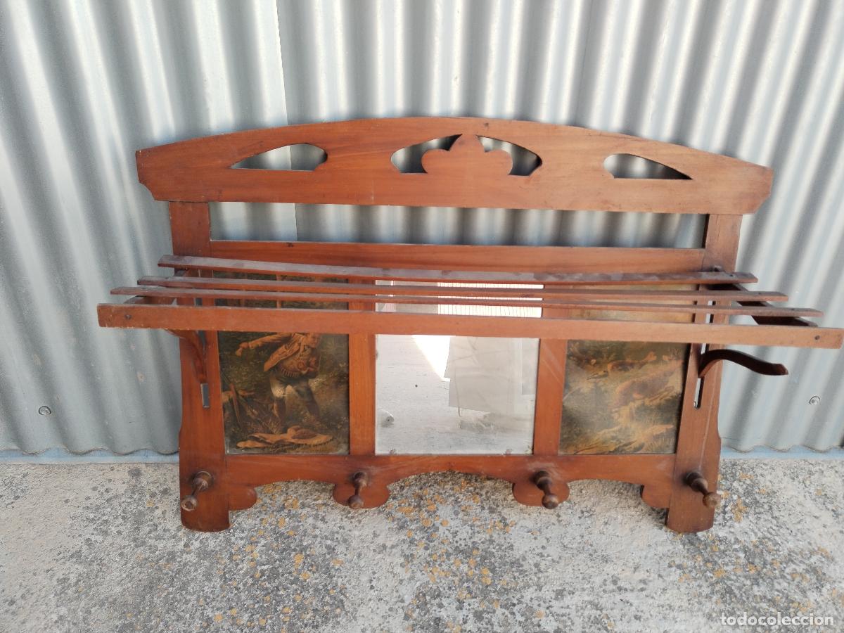 Antig&uuml;edades: espejo perchero antiguo - Foto 8