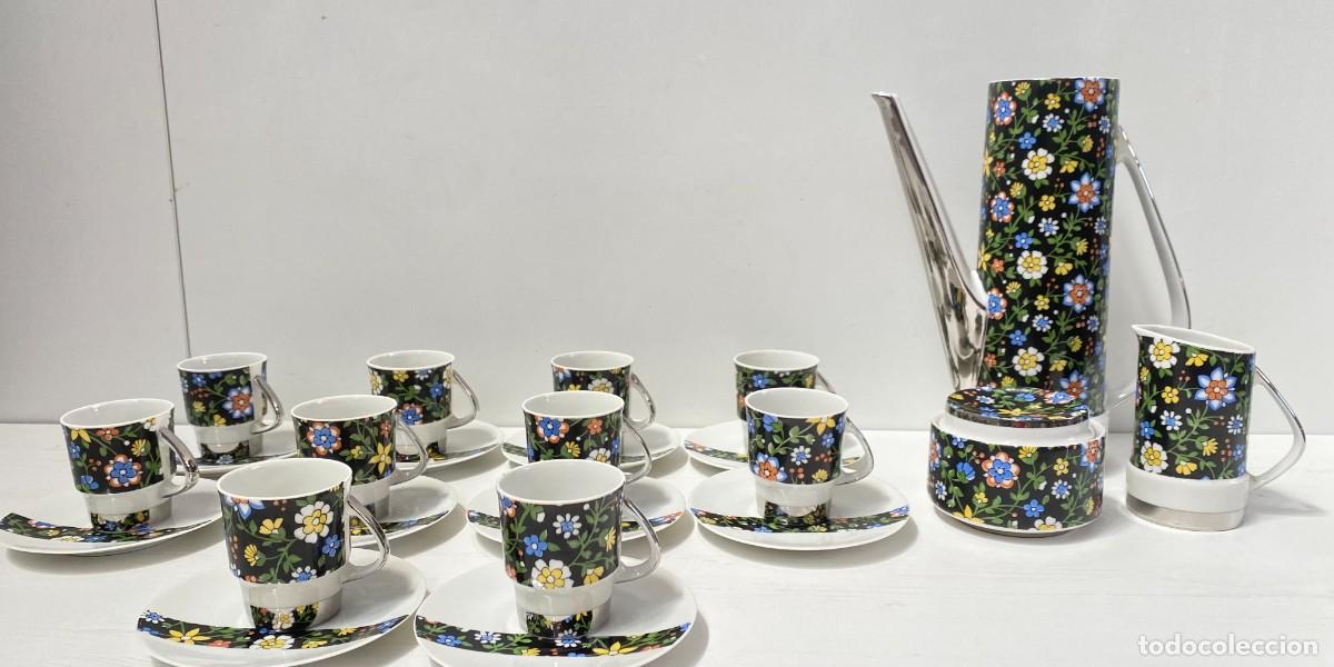 Antig&uuml;edades: JUEGO DE TE PORCELANA CON BONITO DISE&Ntilde;O VINTAGE