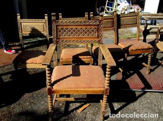 Antig&uuml;edades: Mesa de despacho tallada, para restaurar, escritorio - Foto 3