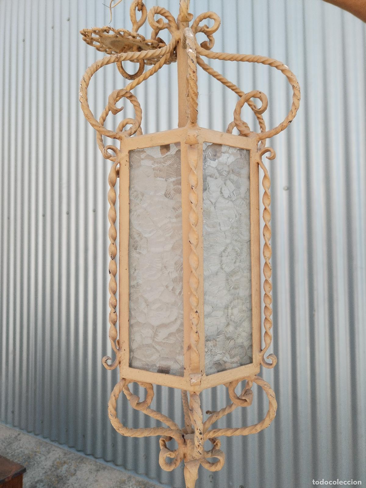 Antig&uuml;edades: antiguo farol lampara de forja - Foto 4
