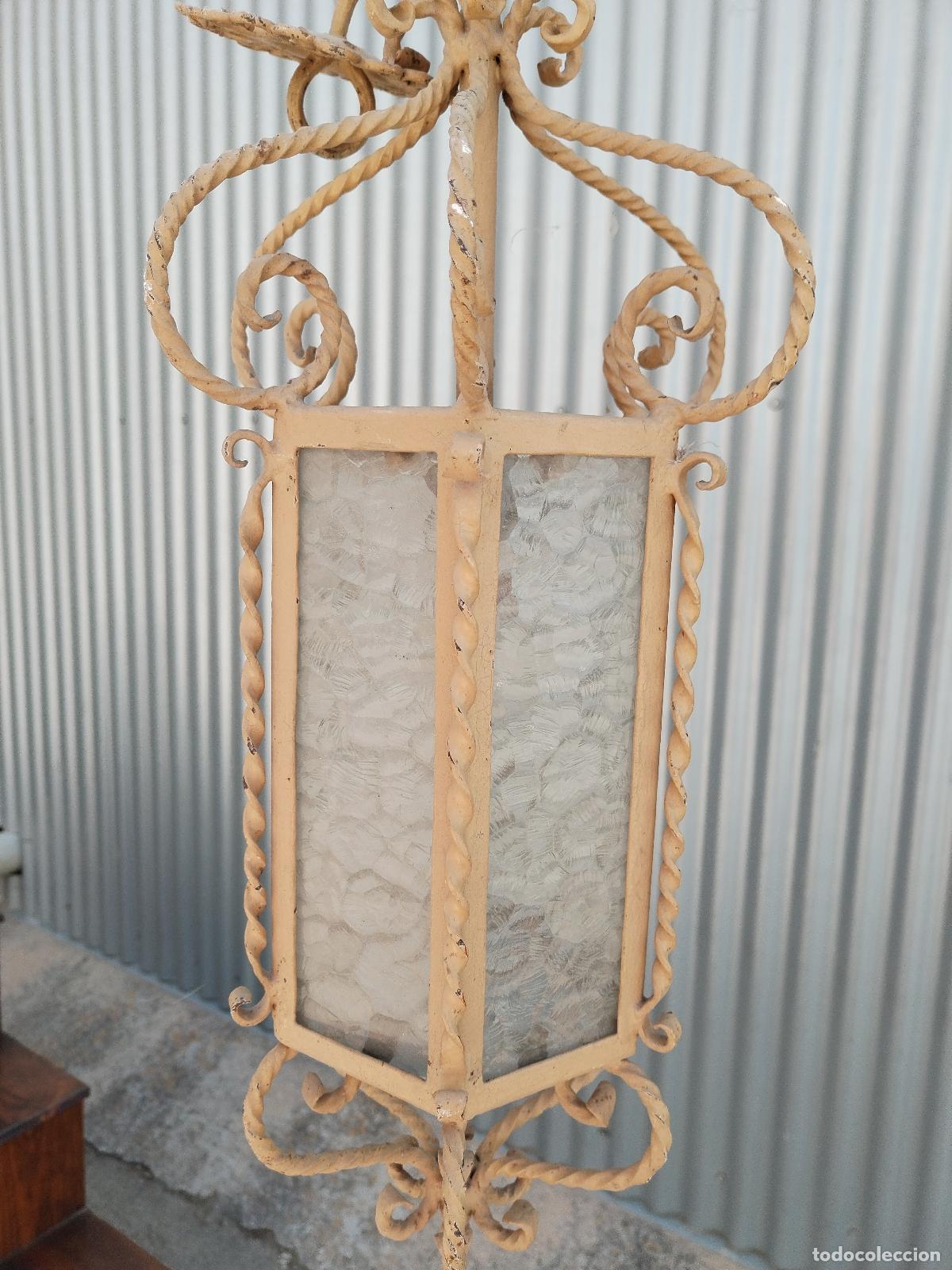 Antig&uuml;edades: antiguo farol lampara de forja - Foto 5
