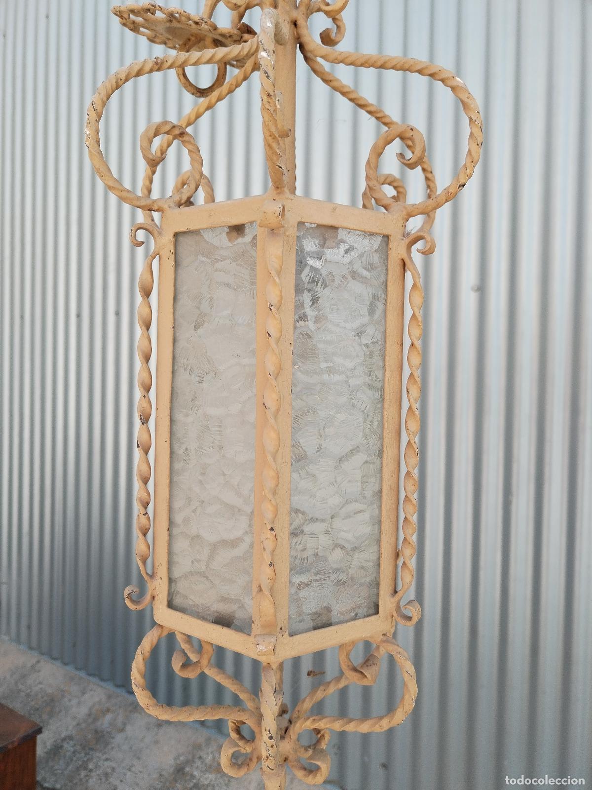 Antig&uuml;edades: antiguo farol lampara de forja - Foto 1