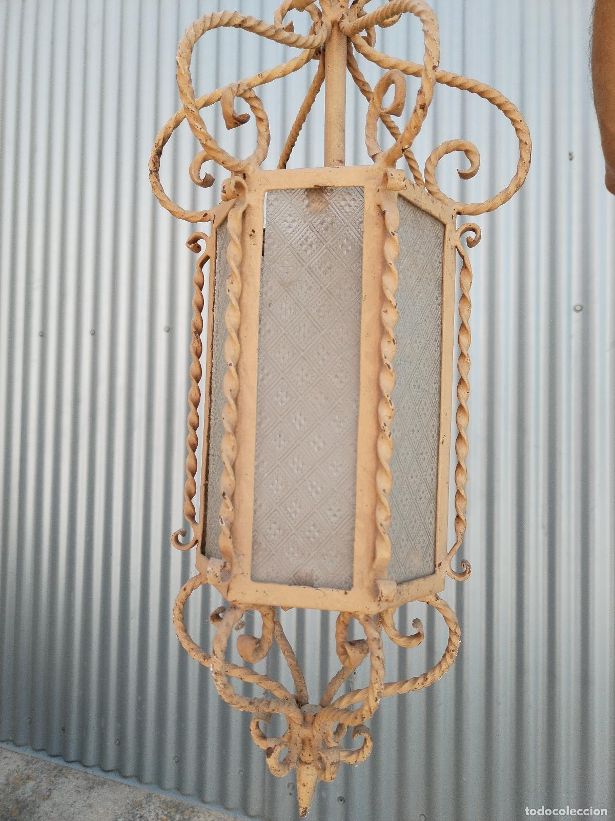 Antig&uuml;edades: antiguo farol lampara de forja - Foto 3