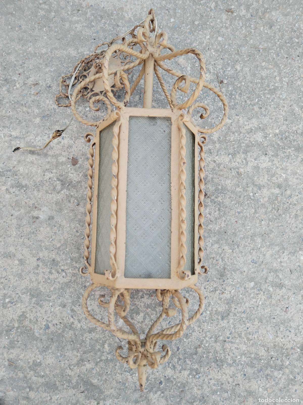 Antig&uuml;edades: antiguo farol lampara de forja - Foto 4
