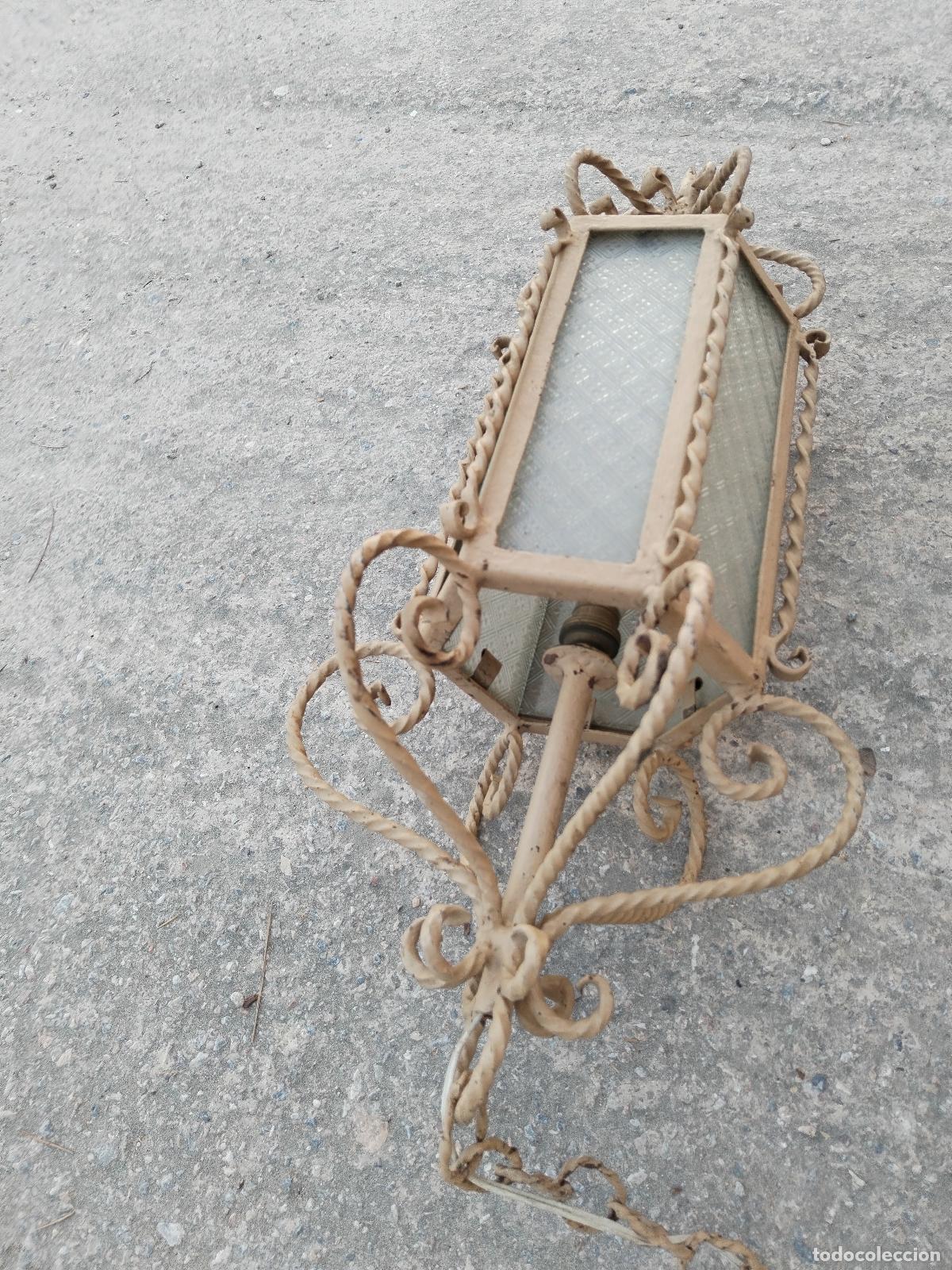 Antig&uuml;edades: antiguo farol lampara de forja - Foto 7