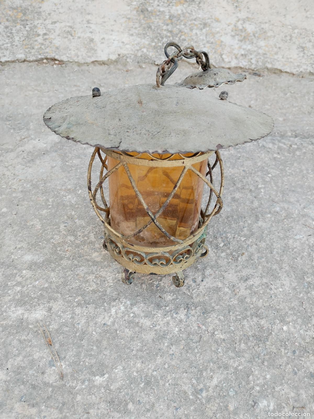 Antig&uuml;edades: farol lampara de hierro de forja - Foto 4