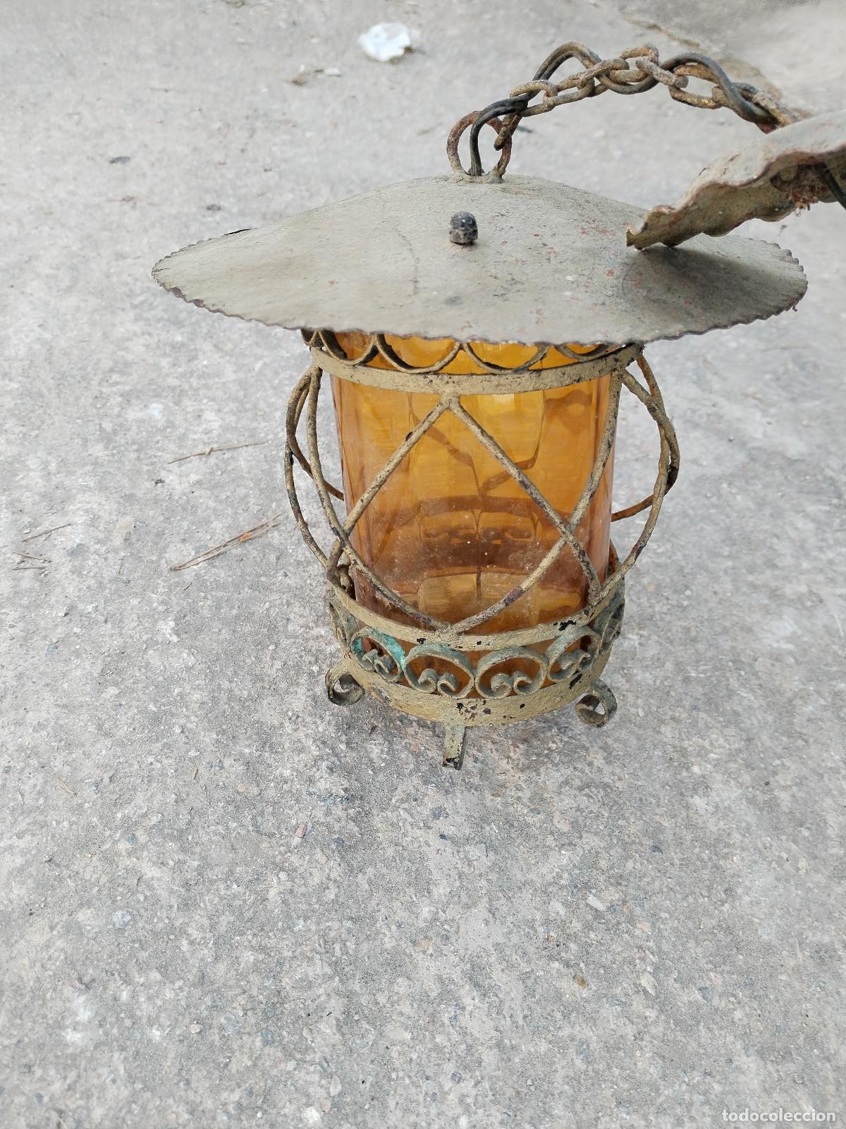 Antig&uuml;edades: farol lampara de hierro de forja - Foto 5