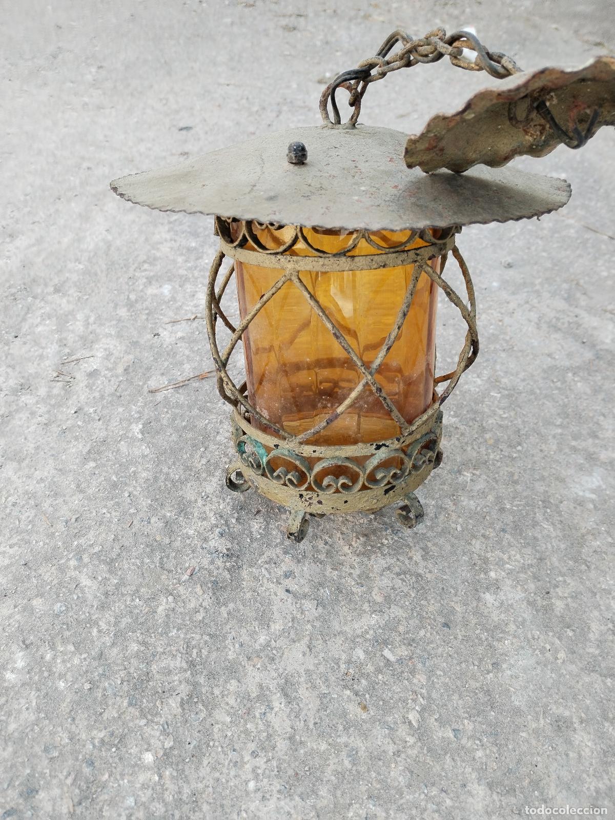 Antig&uuml;edades: farol lampara de hierro de forja - Foto 6