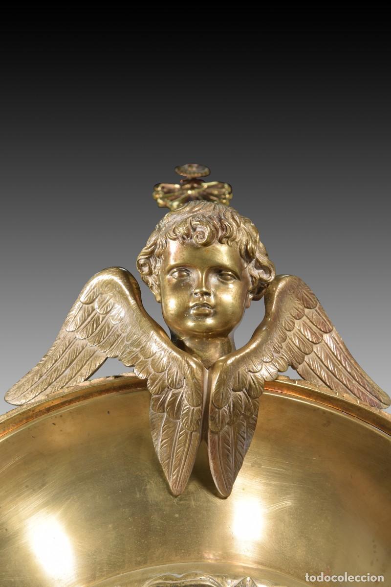 Antig&uuml;edades: L&aacute;mpara. Bronce. Siglo XIX. - Foto 6