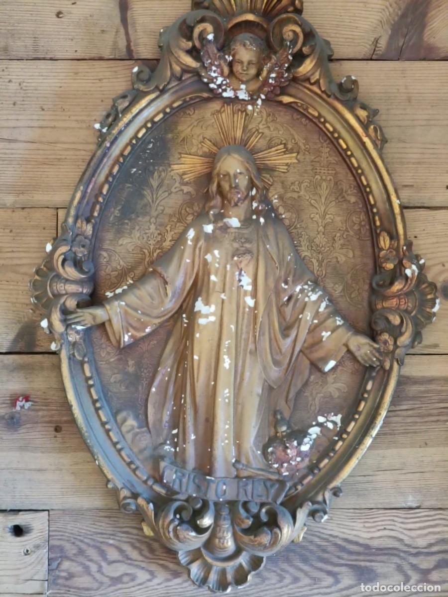 Antig&uuml;edades: Retablo de yeso del Coraz&oacute;n de Cristo - Foto 1