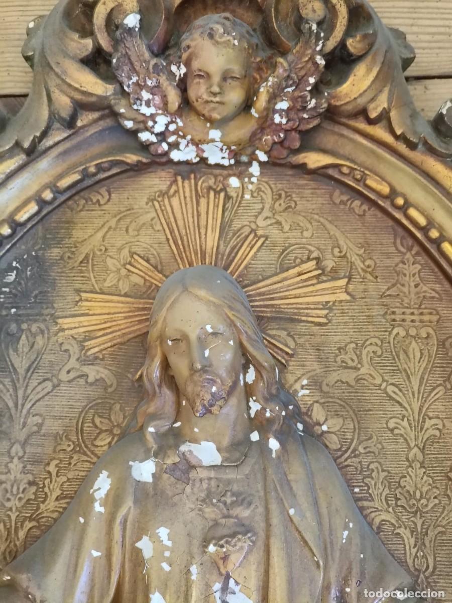 Antig&uuml;edades: Retablo de yeso del Coraz&oacute;n de Cristo - Foto 3