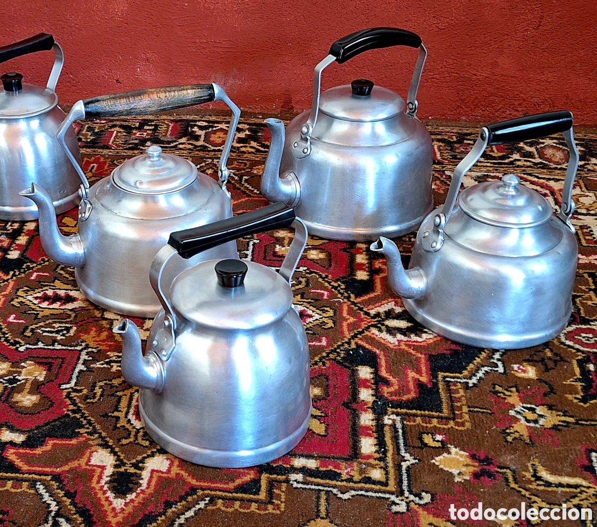 Antig&uuml;edades: Coleccion de teteras antig&uuml;as de aluminio - Foto 4