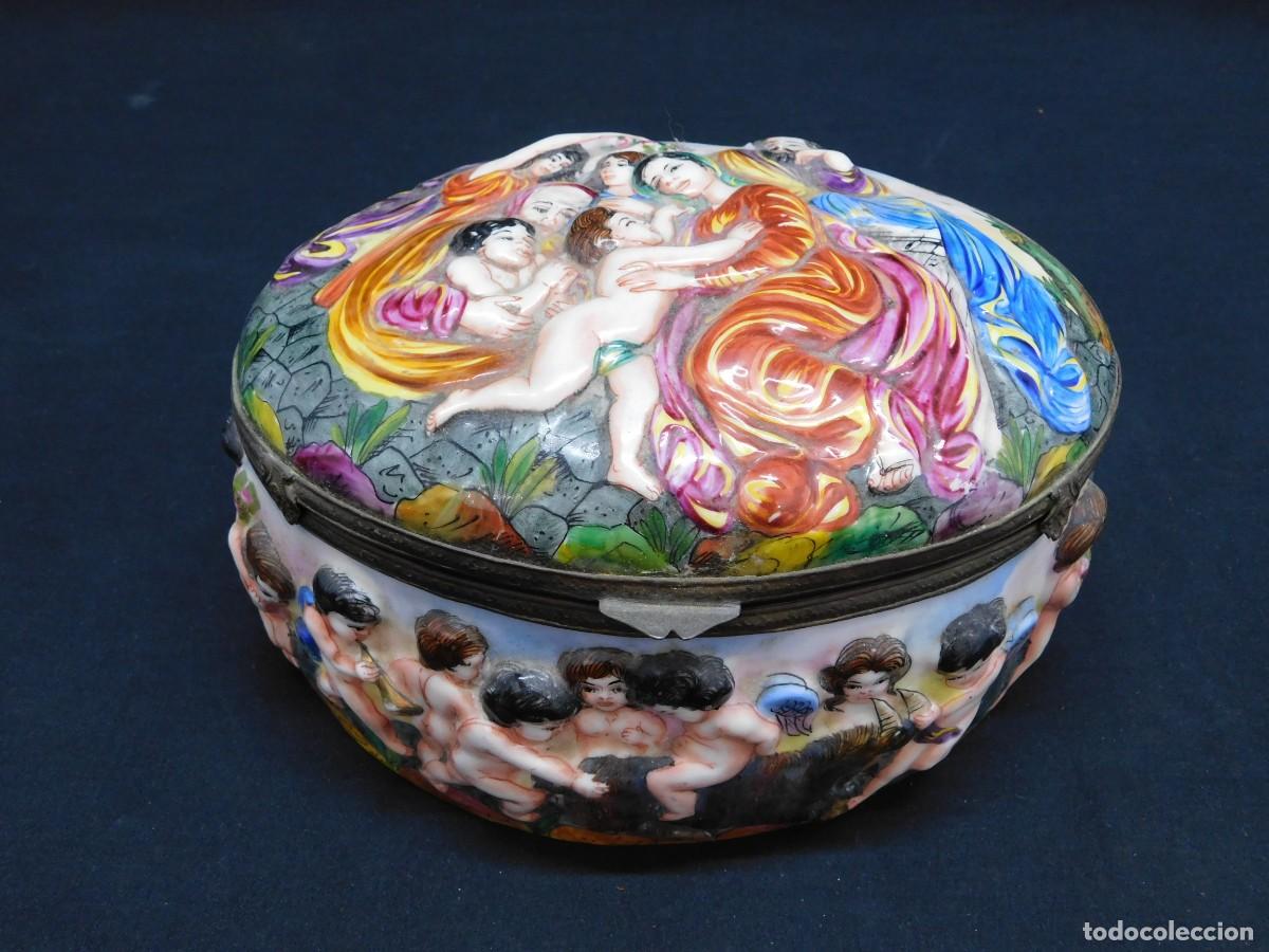 Antig&uuml;edades: CAJA PORCELANA CAPODIMONTE - Foto 2