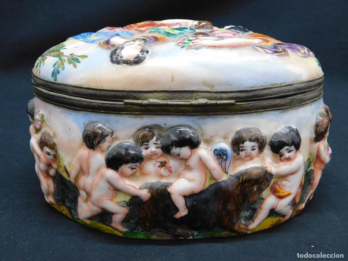 Antig&uuml;edades: CAJA PORCELANA CAPODIMONTE - Foto 5