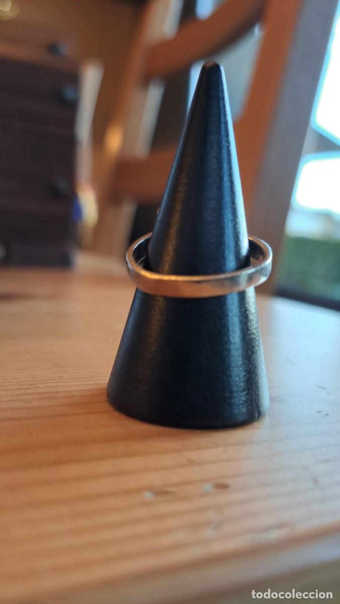 Antig&uuml;edades: Anillo Plata Vieja Rosa Tallada - Foto 3
