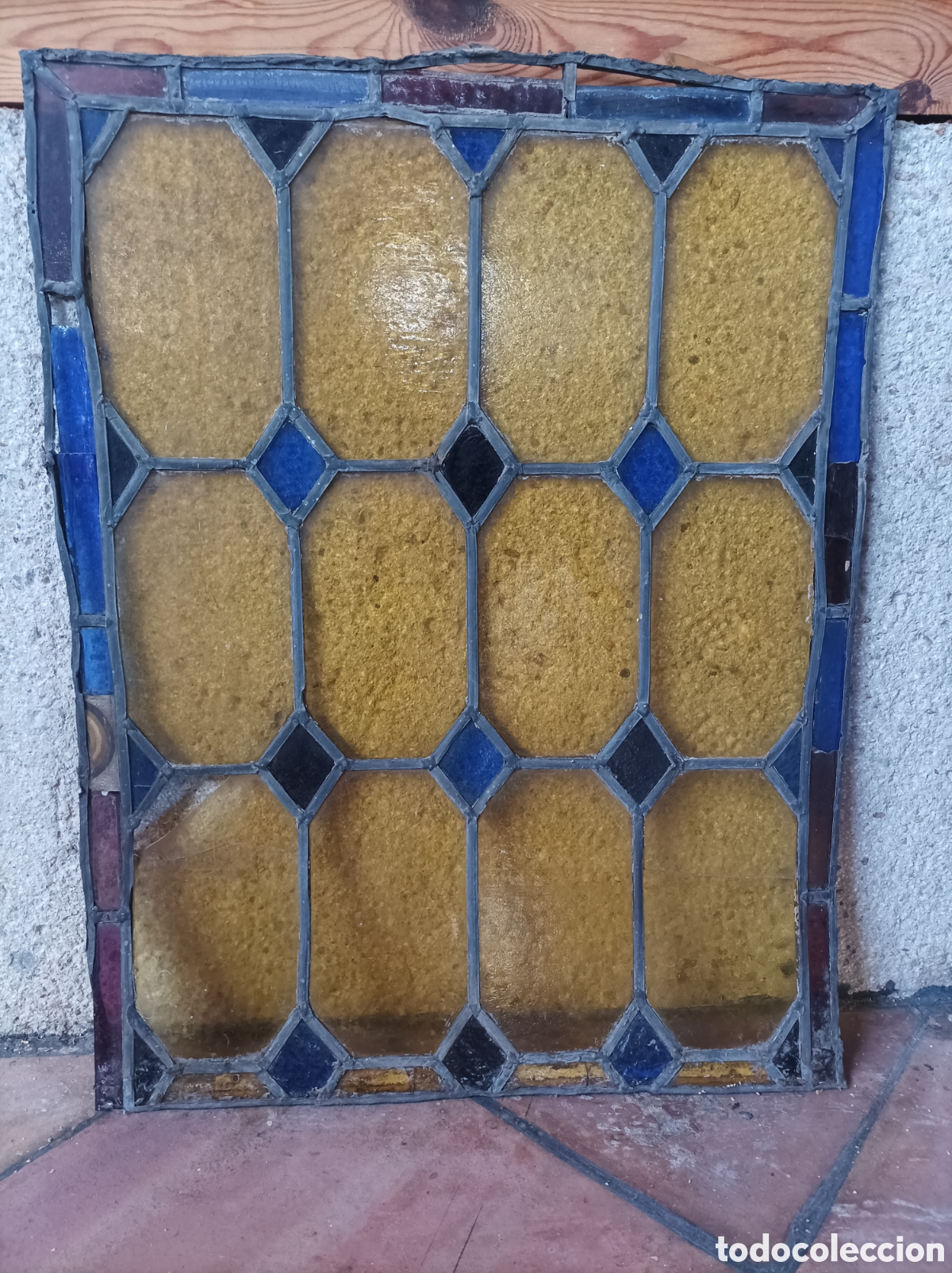 Antig&uuml;edades: Vidriera emplomada antigua - Foto 4