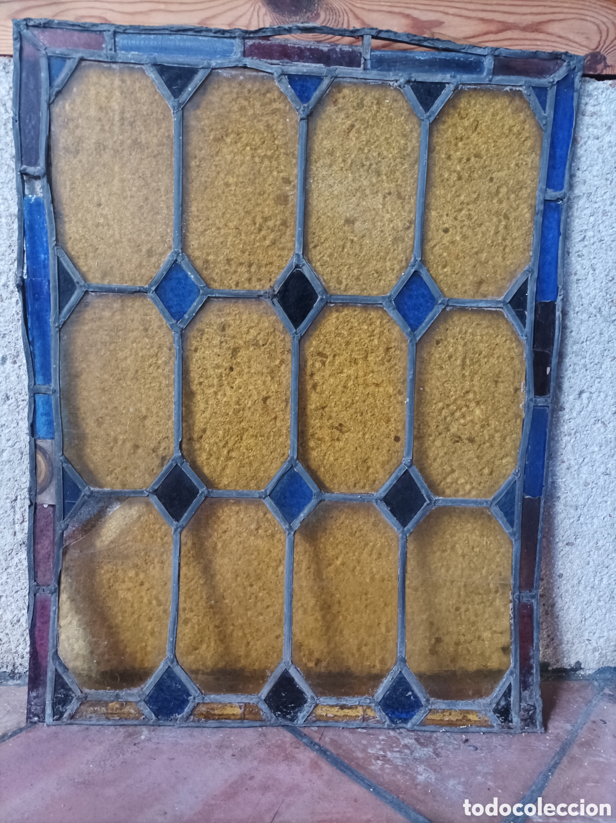 Antig&uuml;edades: Vidriera emplomada antigua - Foto 1