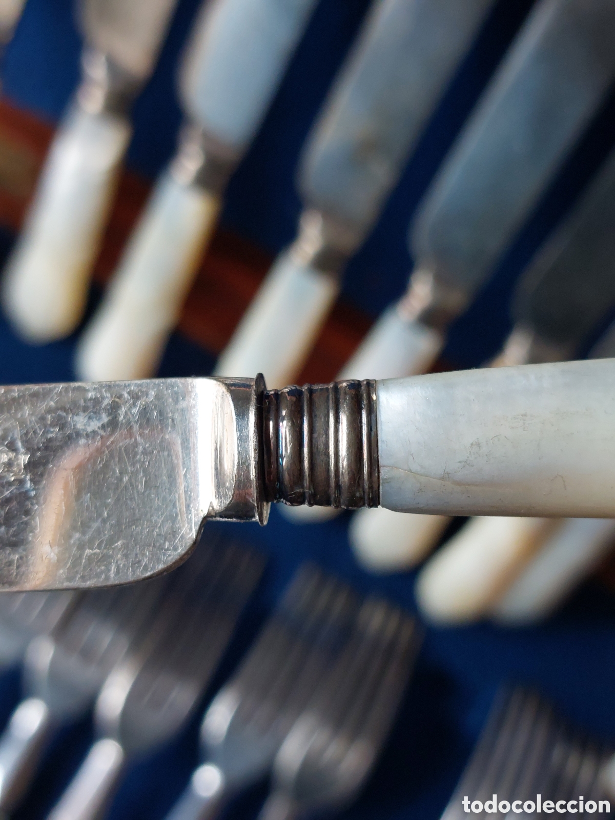 Antig&uuml;edades: Estuche de cubiertos nacarados - Foto 10