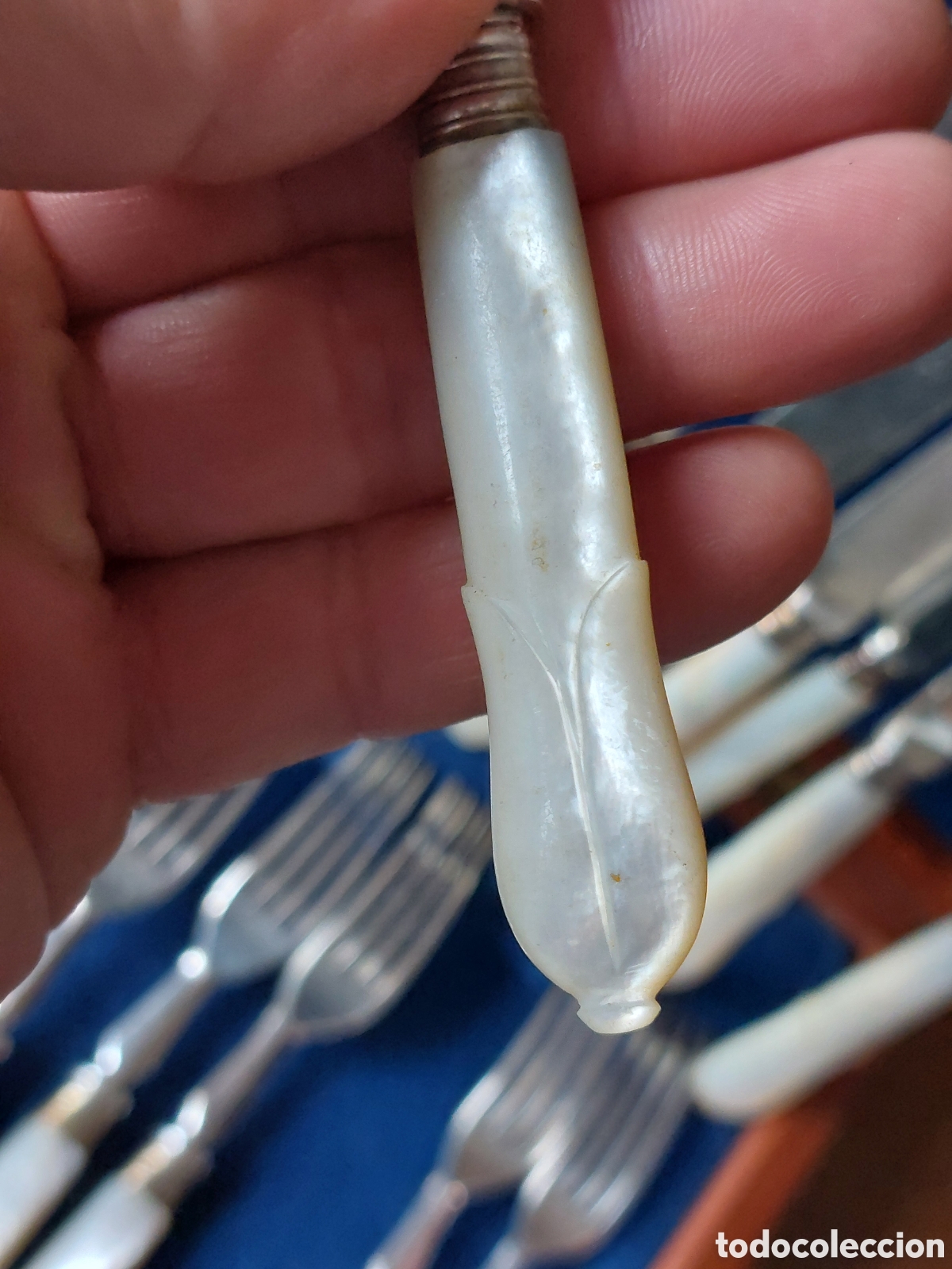 Antig&uuml;edades: Estuche de cubiertos nacarados - Foto 12