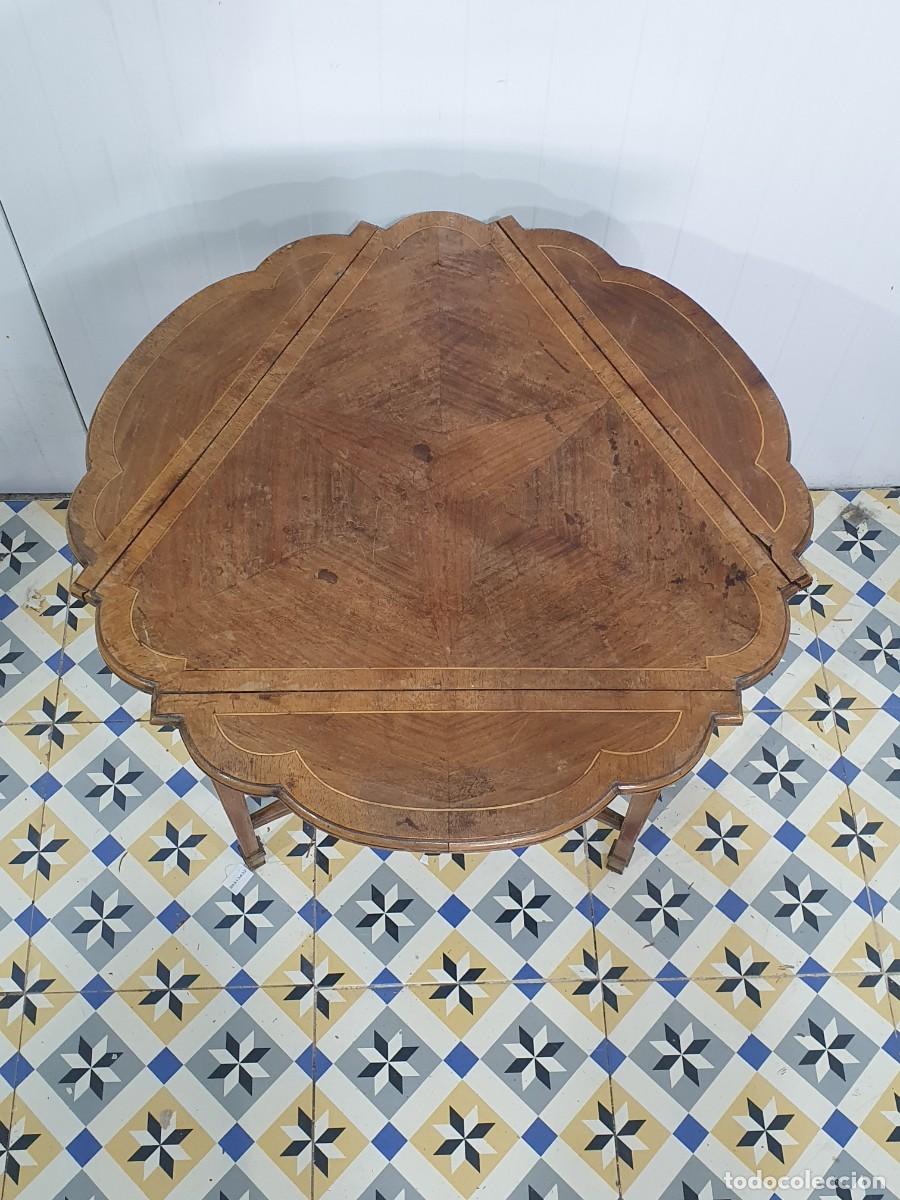 Antig&uuml;edades: Antigua mesa con alas estilo colonial - Foto 2