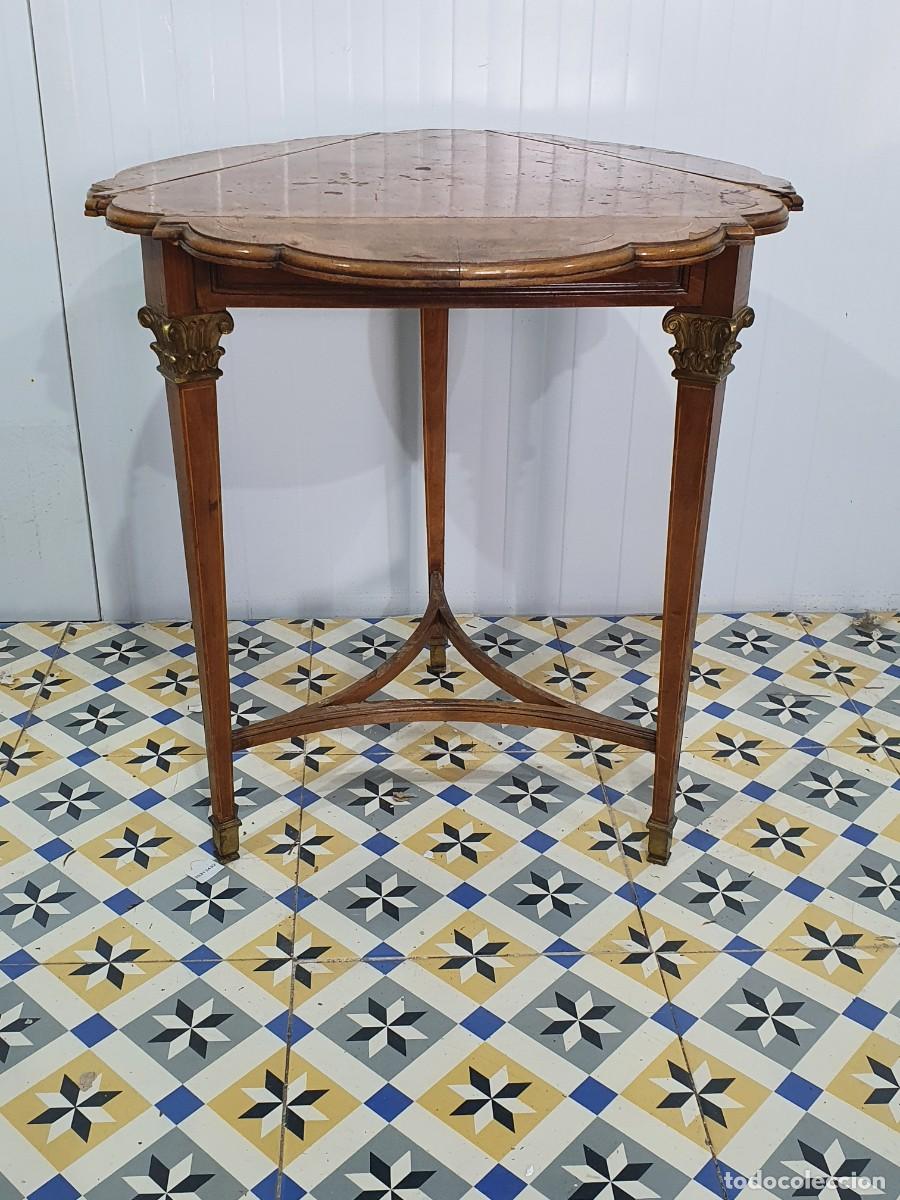 Antig&uuml;edades: Antigua mesa con alas estilo colonial - Foto 3